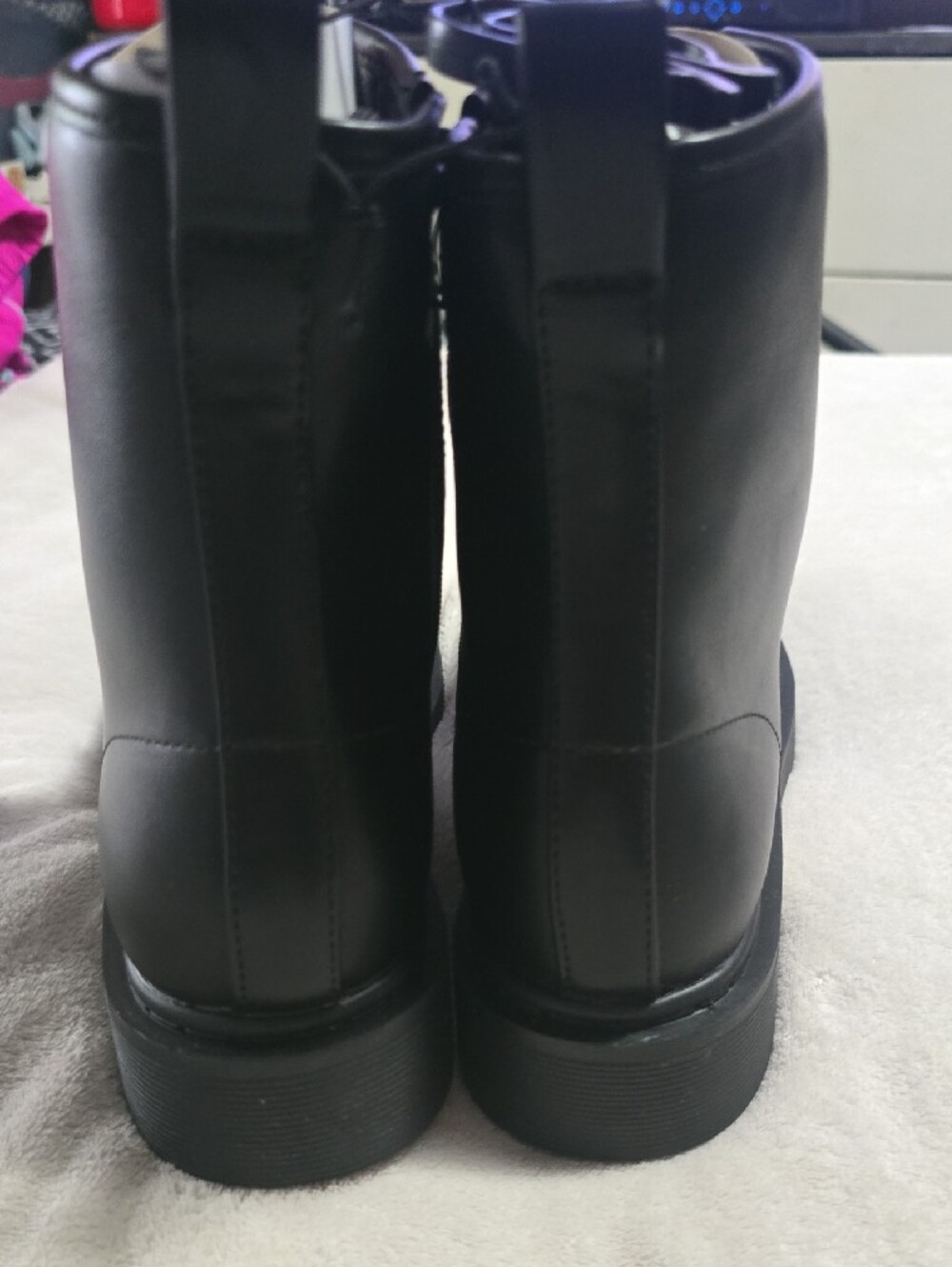 TredSafe Women's Black Lace-Up Combat Boots - Picture 5 of 7